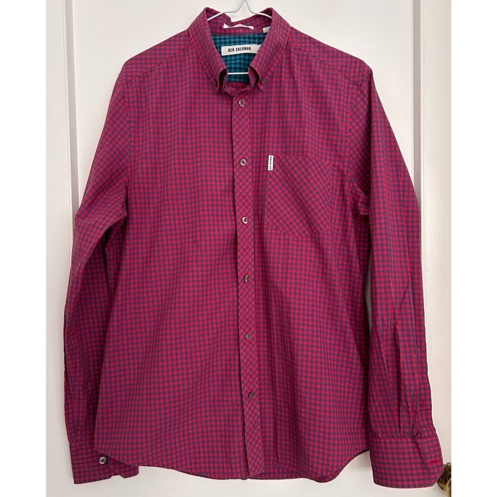 Ben Sherman ‘The Original Gingham Shirt’ in Red and Blue Checks Size M